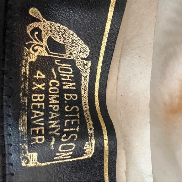 Stetson Black Wide Brim Hat XXXX Beavor Vintage 7 1/2 - Picture 10 of 16